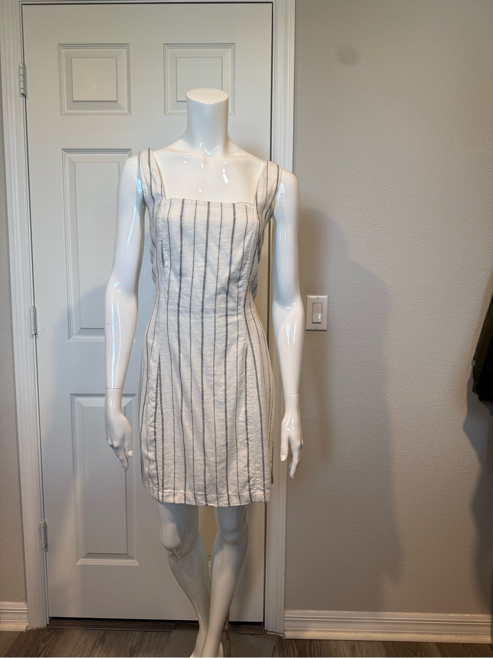 Old Navy- Striped White Square-Neck Summer Dress
